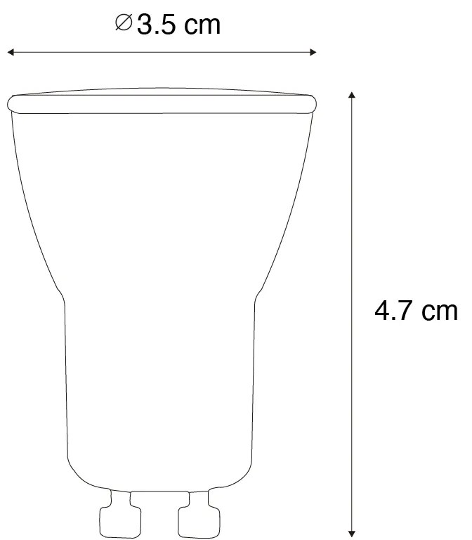 Sada 5 GU10 3-stupňových stmievateľných LED žiaroviek 35 mm 4W 220 lm 3000K