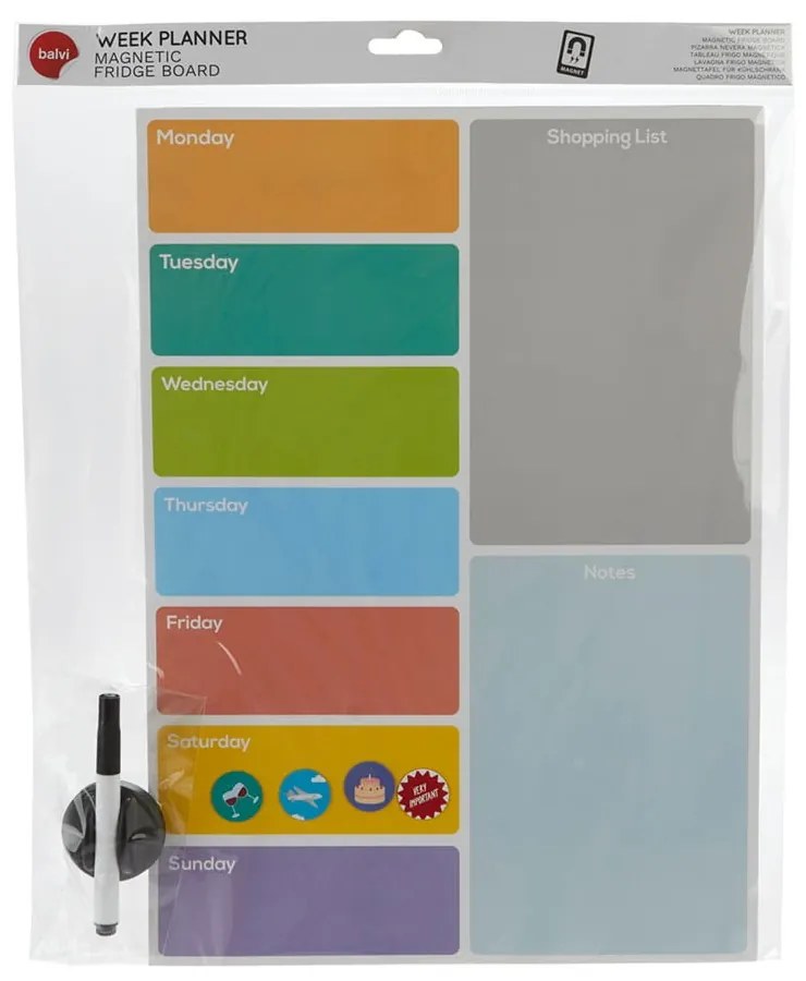 Magnetická tabuľa 30x42 cm Week Planner – Balvi