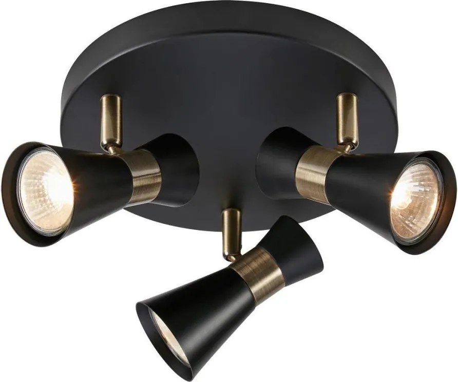 Markslöjd 108626 - Bodové svietidlo FOLIE 3xGU10/7W/230V čierna/mosadz