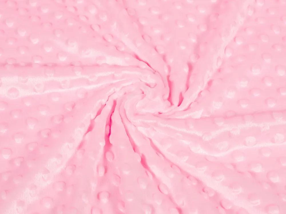 Biante Detská obojstranná deka Minky bodky/Polar MKP-035 Svetlo ružová 100x150 cm