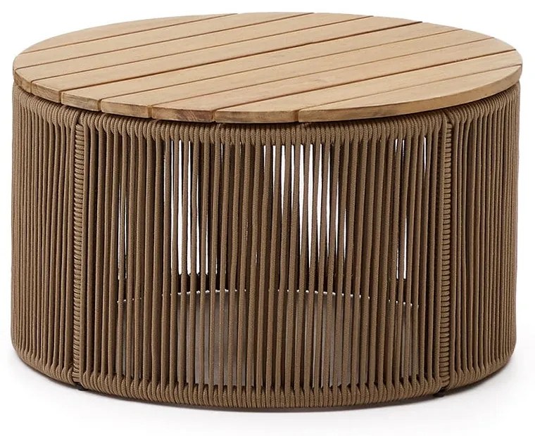 Okrúhly záhradný odkladací stolík s doskou z akácie ø 60 cm Dandara – Kave Home