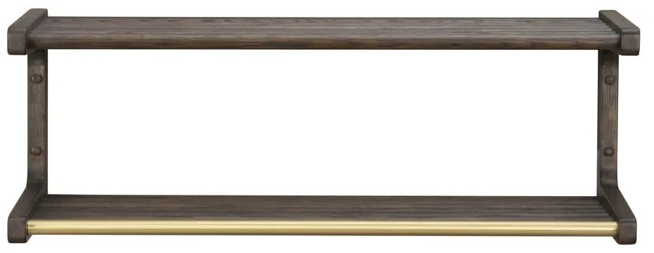 Tmavo hnedý nástenný vešiak z dubového dreva Inverness - Rowico