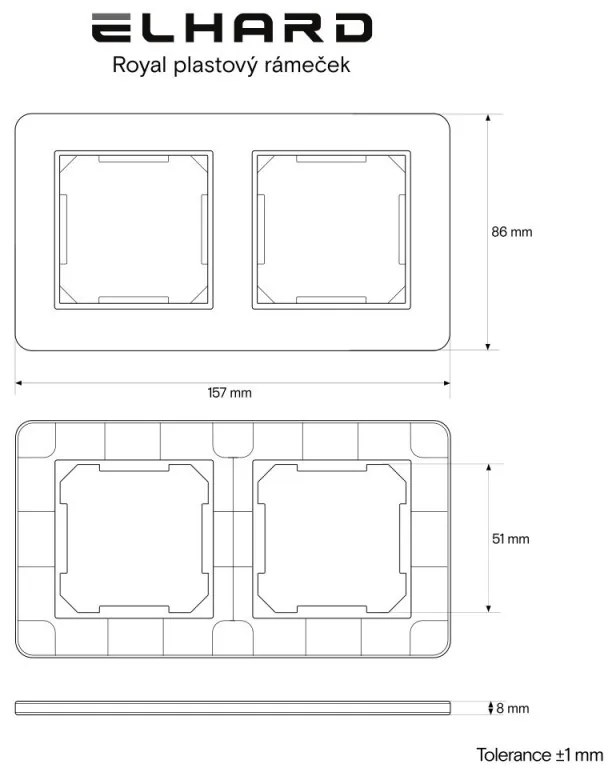 Elhard Dvojitý rámček Royal, čierny YK3102B