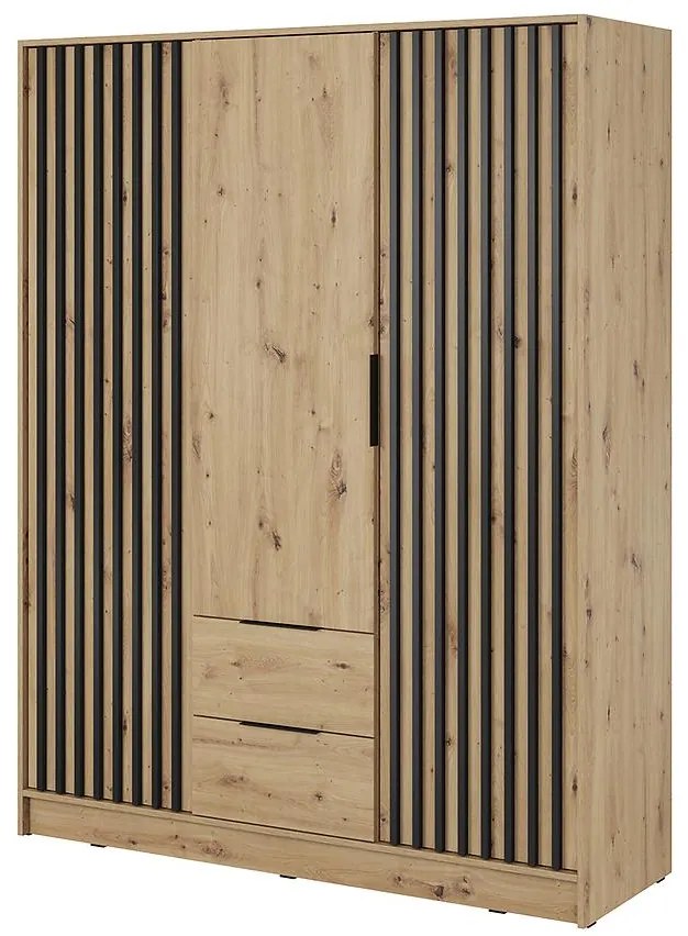 Skriňa Nelly 3d Dub Artisan/Čierna