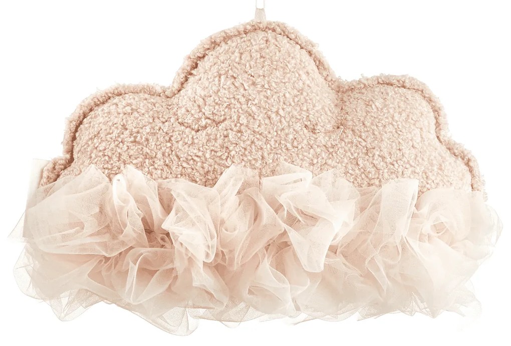 Závěsná dekorace obláček pudrově růžová 35x26x14cm