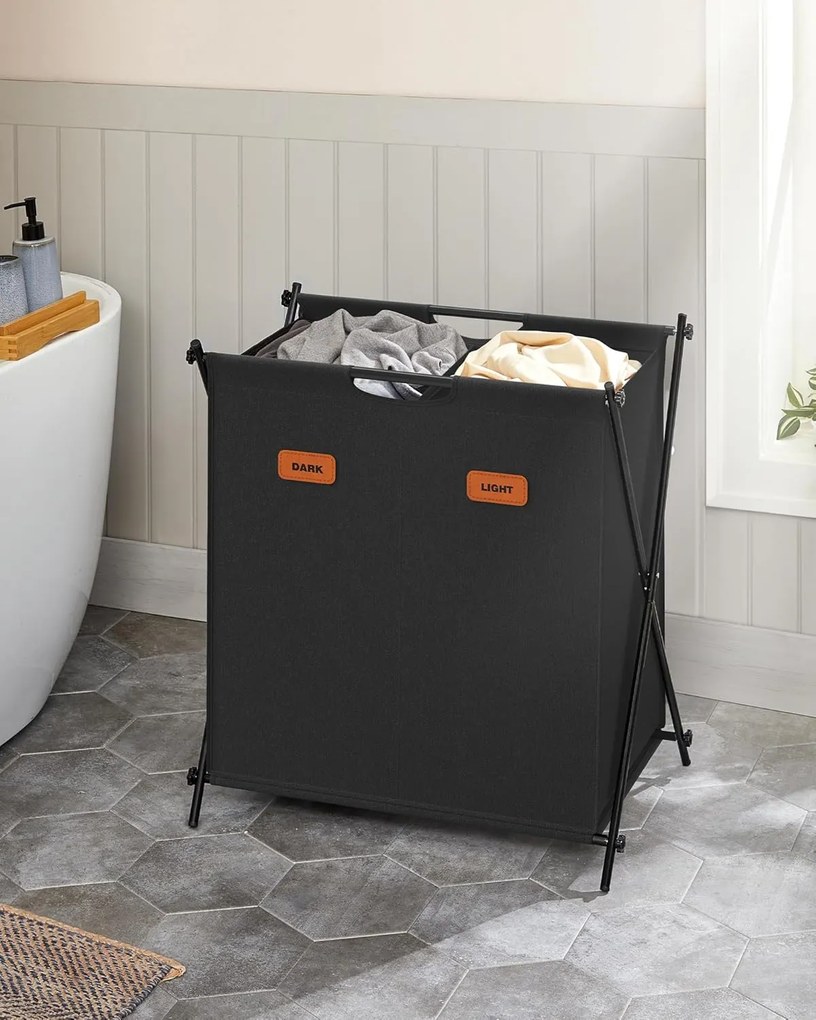 Koš na prádlo Ribbed 115 L černý