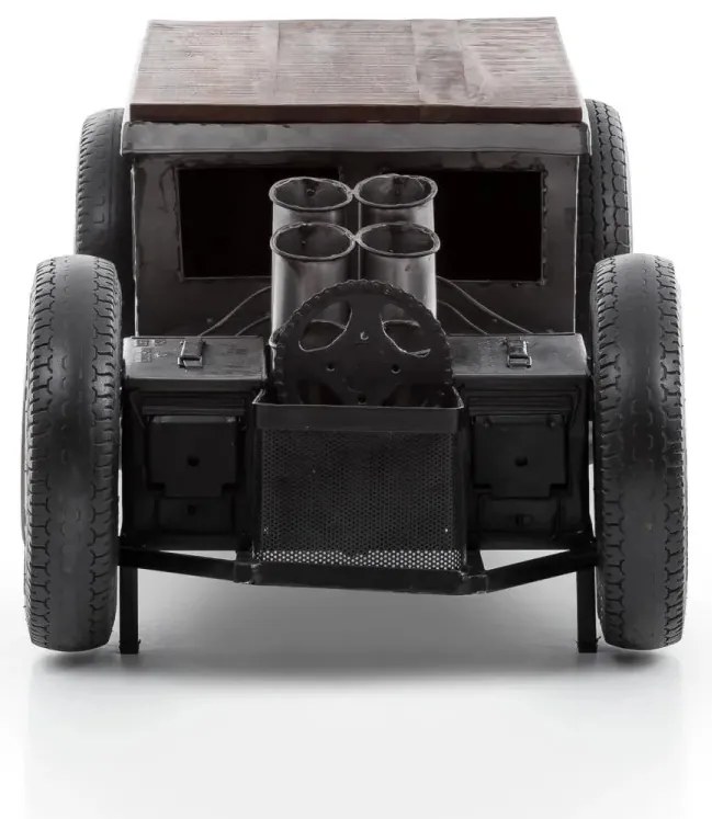 furniture-nabytek.cz - Masívny konferenčný stolík Car z mangového dreva a kovu, lakovaný, čierny – 160×65×50 cm