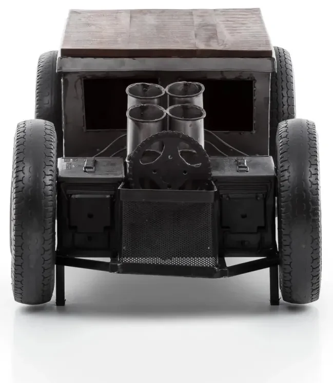 furniture-nabytek.cz - Masívny konferenčný stolík Car z mangového dreva a kovu, lakovaný, čierny – 160×65×50 cm