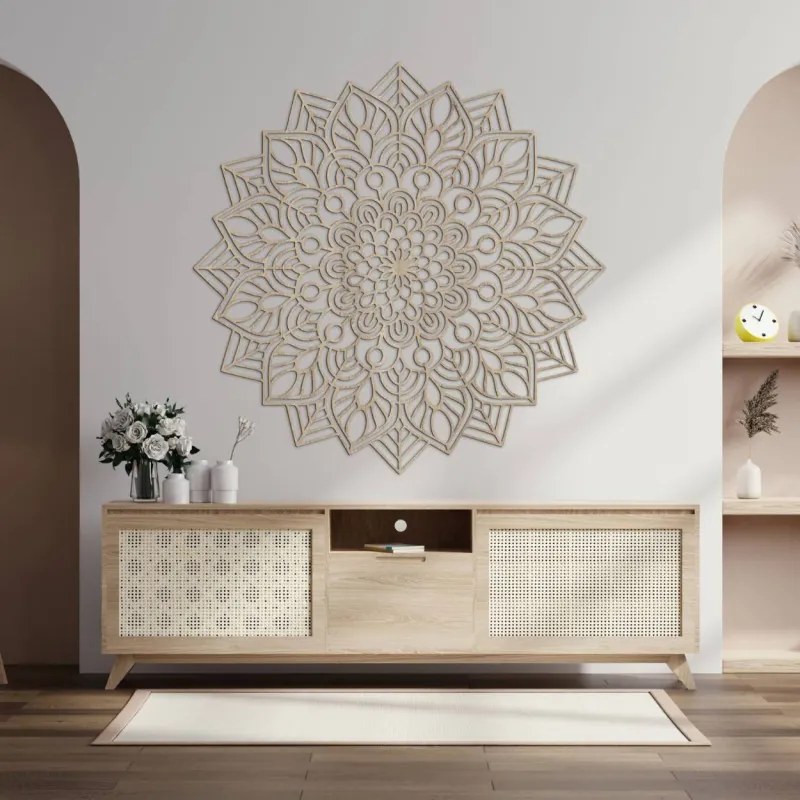 Dizajnová drevená dekorácia kvetinový ornament | SENTOP HDF0319-A
