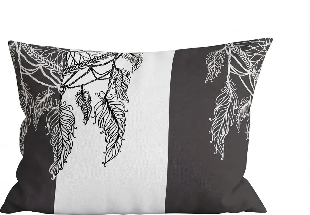 Flanelová obliečka na vankúš TIRSO 50x70 cm, sivo-biela