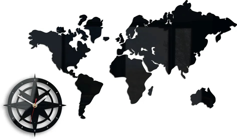 Moderné nástenné hodiny WORLD MAP NH051