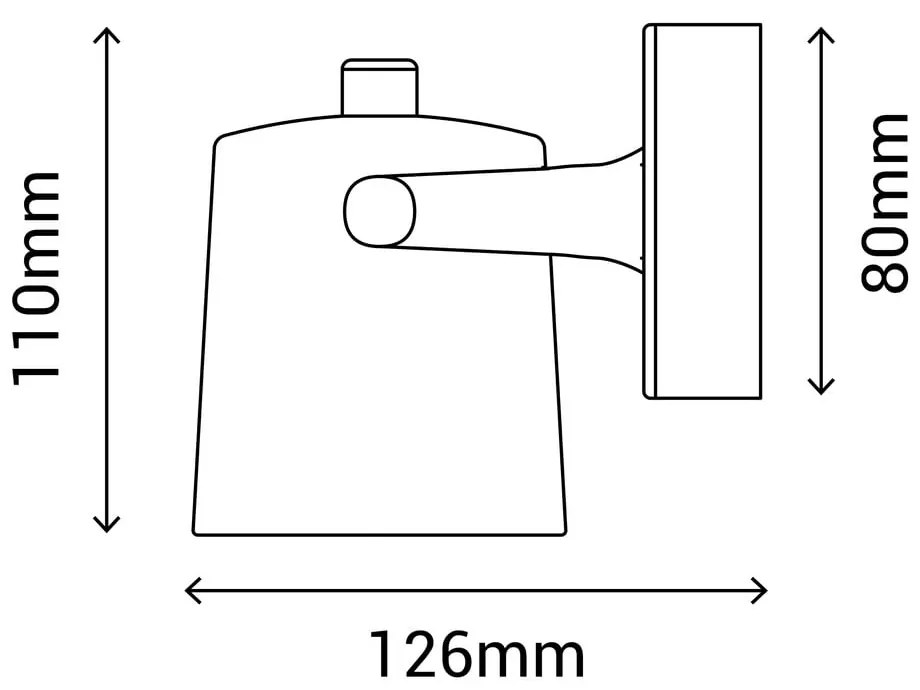 Čierne nástenné svietidlo SULION Ibai, výška 11 cm