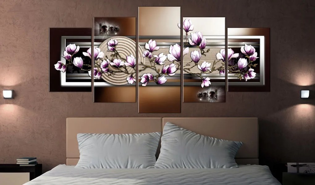 Artgeist Obraz - Zen garden and magnolia Veľkosť: 100x50, Verzia: Premium Print