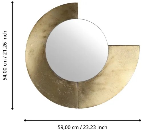 Eglo 425078 - Nástenné zrkadlo TOAMASINA 54x59 cm zlaté