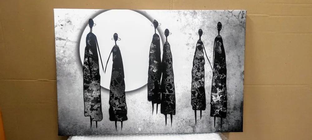 Obraz africké ženy v čiernobielom prevedení - 60x40