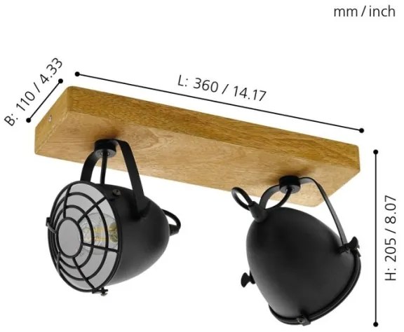 Eglo 44092 - Bodové svietidlo GATEBECK 2xE14/40W/230V