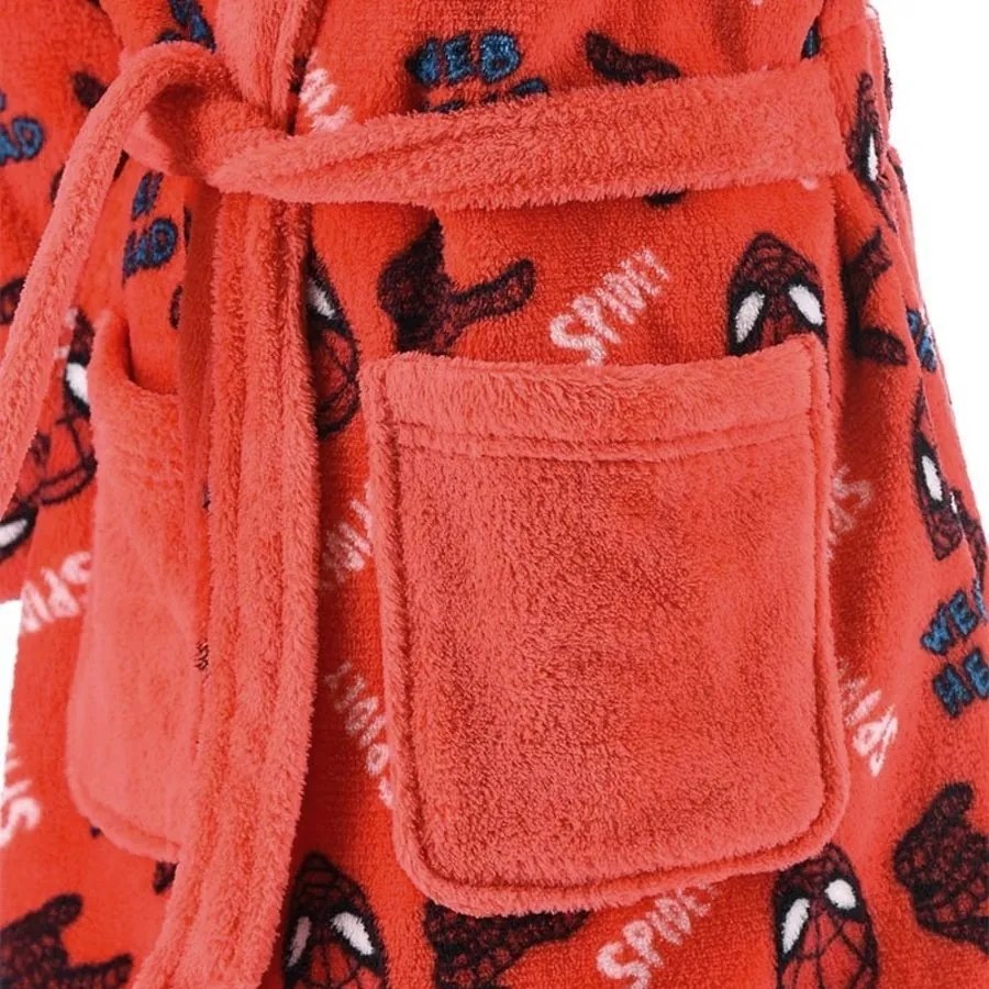 Detský / chlapčenský coral fleece župan s kapucňou Spidey, EU 98 Modrá