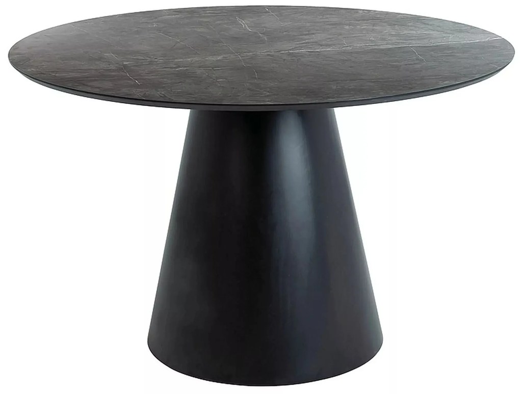 Okrúhly jedálenský stôl Angel 120 cm čierny mramor