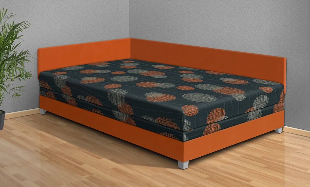 Nabytekmorava Čalúnená posteľ Aneta 110x200 cm farba čalounění: oranžová/53980-1007