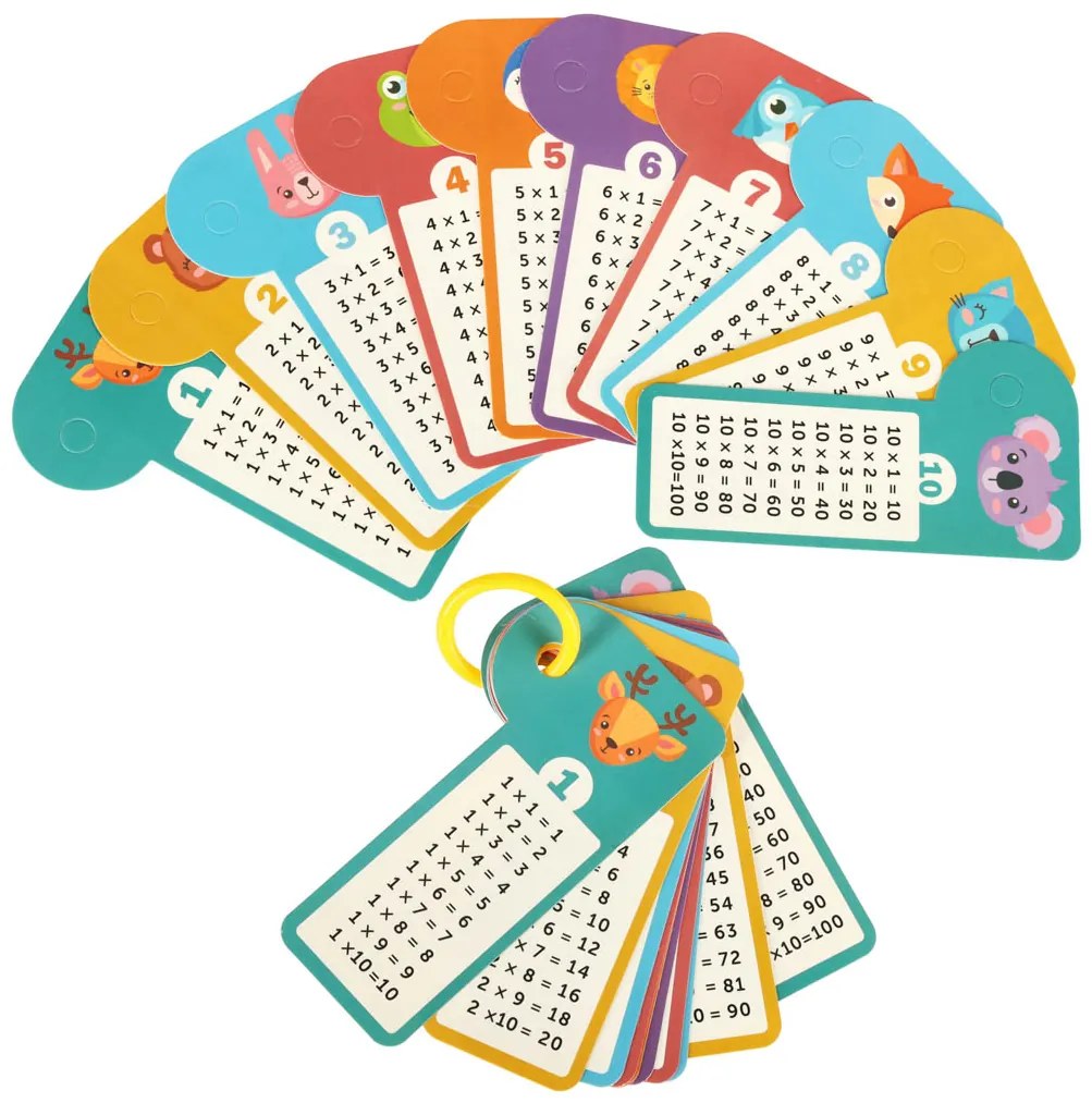 KIK Vzdelávacia drevená tabuľka násobenia - hra s farebnými krúžkami, pre deti 3+