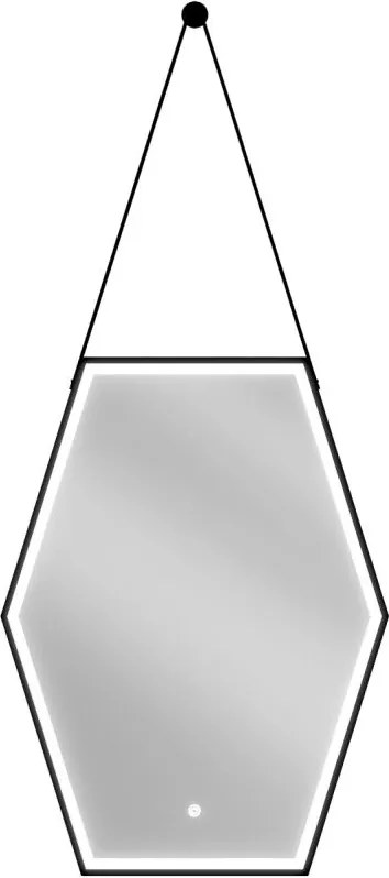 Mexen Orla kúpeľňové zrkadlo s podsvietením 60 x 80 cm, LED 6000K, ochrana proti zahmleniu, čierny rám - 9815-060-080-611-70