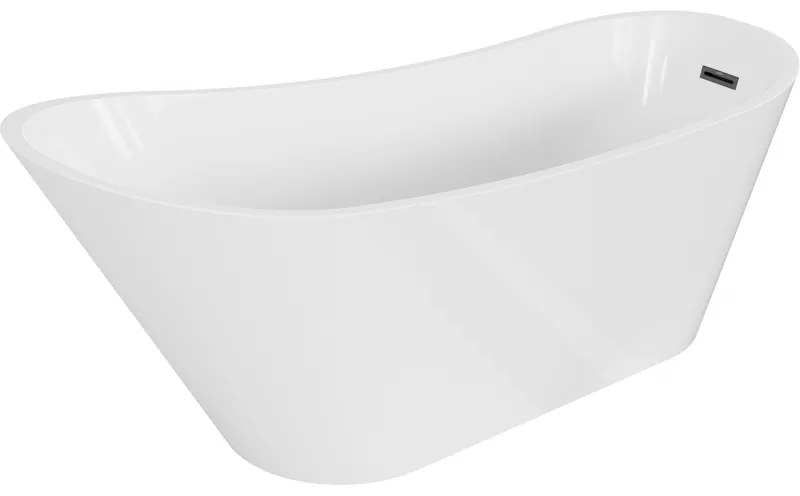 Mexen Alta, voľne stojaca vaňa 170 x 75 cm, biela, čierny matný prepad, 52141707500-70