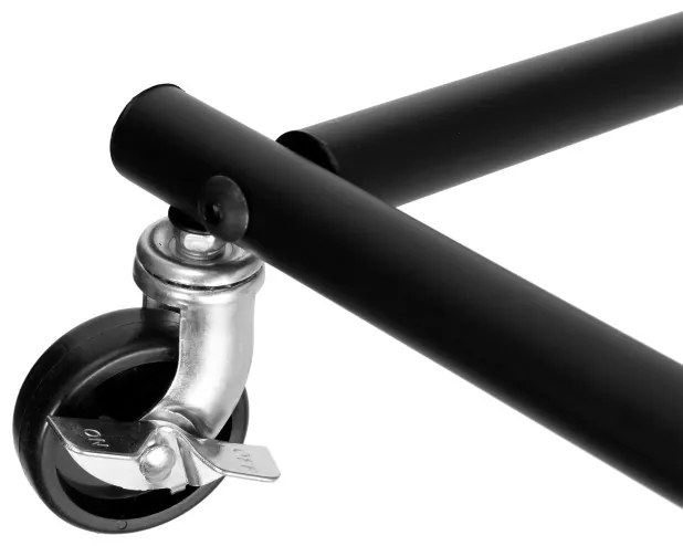 Vešiakový stojan na kolieskach TAHIR čierny