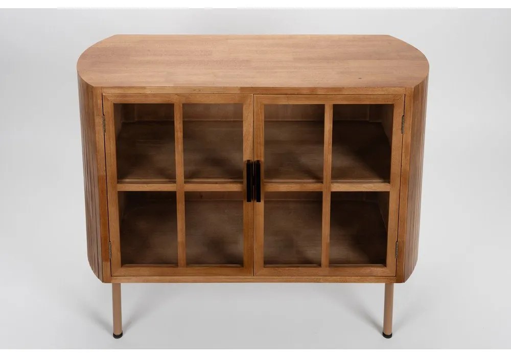 Vitrína z kaučukového dreva v prírodnej farbe 100x80x38 cm Yaz – White Label