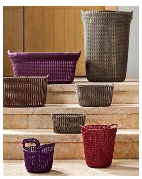 Krémový kôš na čistú bielizeň Curver Knit Lungo