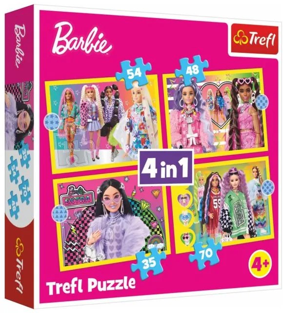 Trefl 4v1 Šťastný svet Barbie 28,5 x20 5cm v krabici 28x28x6cm