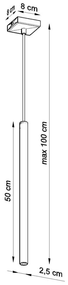 Čierne závesné svietidlo Sollux Fideus Single
