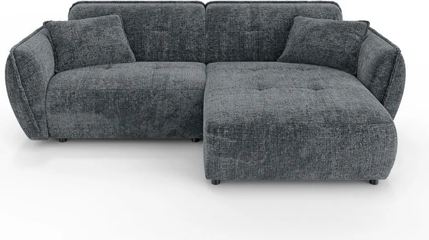 Tmavosivá ženilková rohová pohovka (pravý roh/s leňoškou) Nelia – Ropez