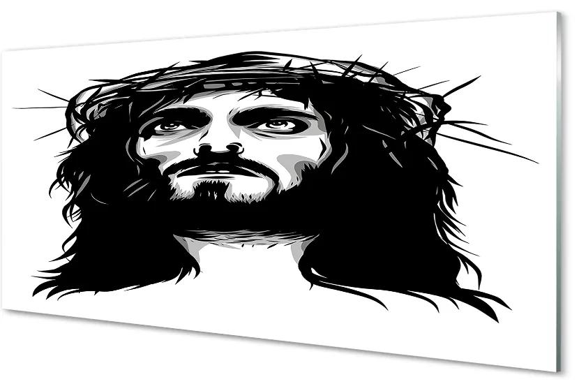 Sklenený obraz ilustrácie Ježiša 125x50 cm