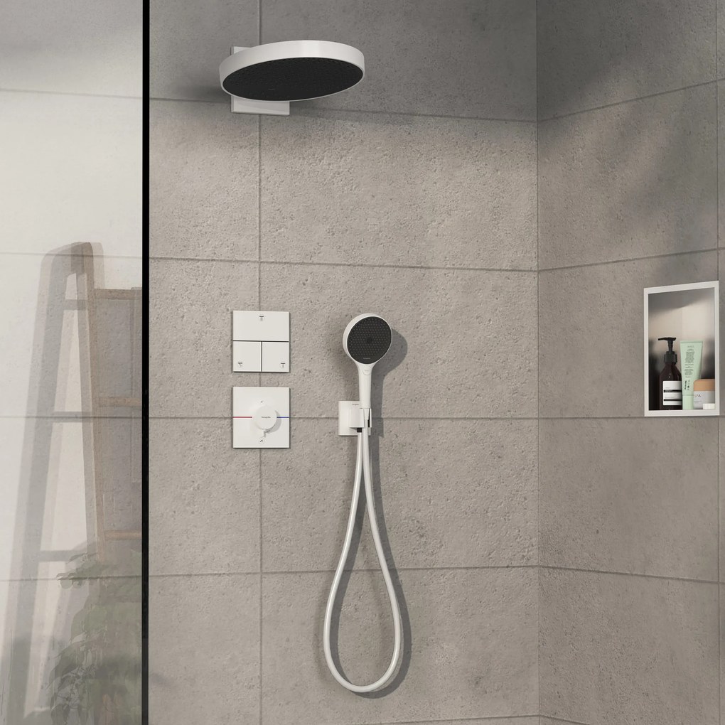 Hansgrohe ShowerSelect Comfort E, termostat pod omietku pre 1 spotrebič a ďalší výtok, biela matná, HAN-15575700