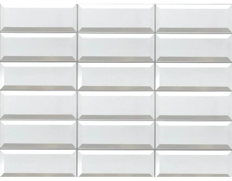 Obkladové panely 3D PVC 06, rozmer 440 x 580 mm, obklad biely so sivou škárou, IMPOL TRADE