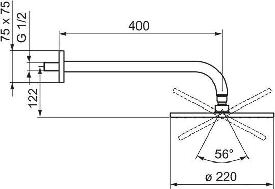 Hansa Hlavová sprcha so sprchovým ramienkom, okrúhla - HANSARAIN 220 mm 4180300
