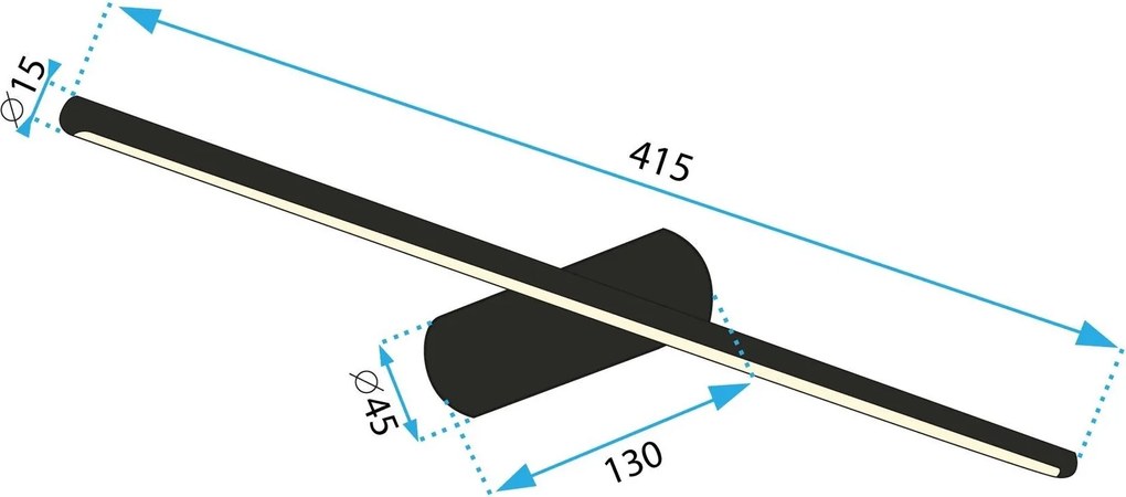 Kúpeľňové LED svietidlo APP1344-W 41,5 cm zlaté/neutrálna biela