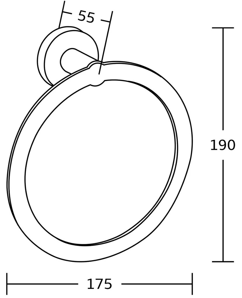 Mexen príslušenstvo, TIBER držiak na uteráky Ring, čierny, 7050532-70