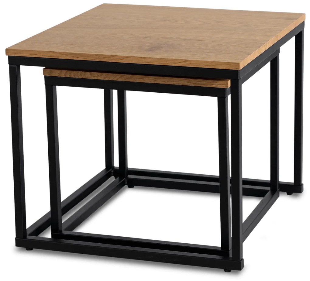 PROXIMA.store - Loftový set konferenčných stolíkov TEVET FARBA: biely mramor, FARBA NÔH: čierna