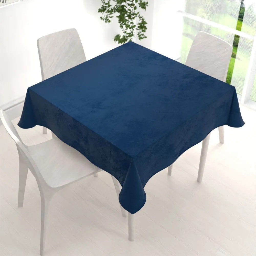 Biante Veľký zamatový štvorcový obrus Velvet Prémium SVP-029 Námornícka modrá 260x260 cm