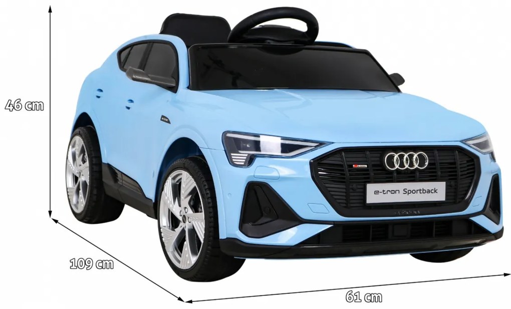 Audi E-Tron Sportback modré – Elektrické auto pre deti s pohonom 4x4, diaľkovým ovládaním