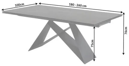 Rozkladací jedálenský stôl 38557 180/260 x 90cm Lava Ceramik  - Komfort-nábytok