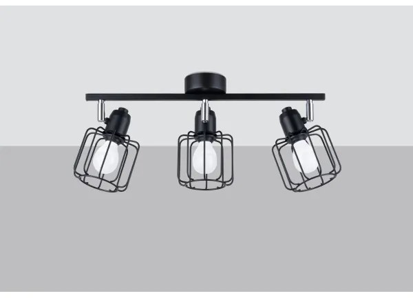 Sollux SL.1116 - Bodové svietidlo BELUCI 3xE14/40W/230V čierna