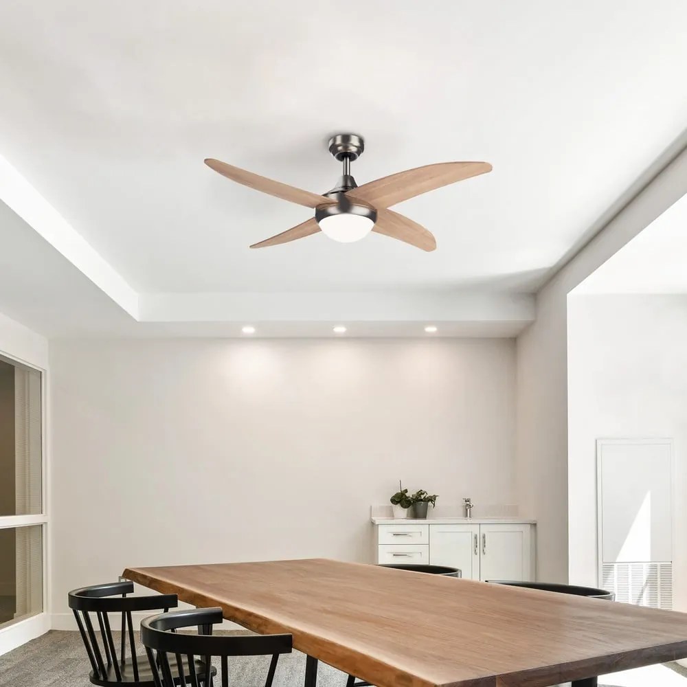 Stropné svietidlo s časovačom/s ventilátorom vo svetloprírodnej farbe ø 13 cm Achilia – SULION