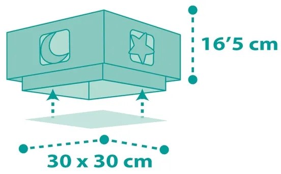 Dalber 63236H - Detské stropné svietidlo MOONLIGHT 2xE27/60W/230V zelená