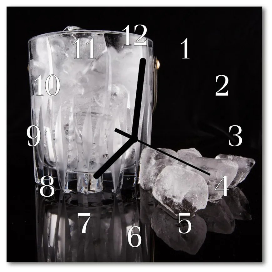 Nástenné sklenené hodiny Ľad 30x30 cm