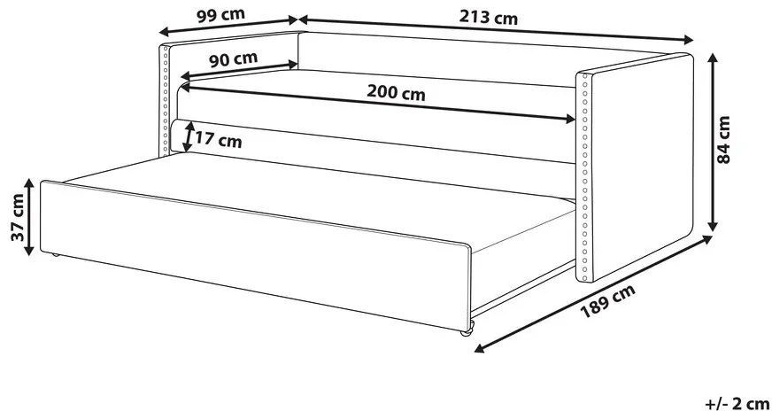 Jednolôžková posteľ 200 x 90 cm Tish (modrá) (s roštom). Vlastná spoľahlivá doprava až k Vám domov. 1076234