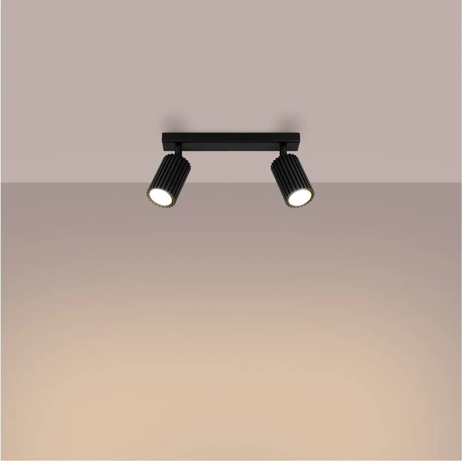 Čierne bodové svietidlo 6,5x30 cm Gleam – Sollux