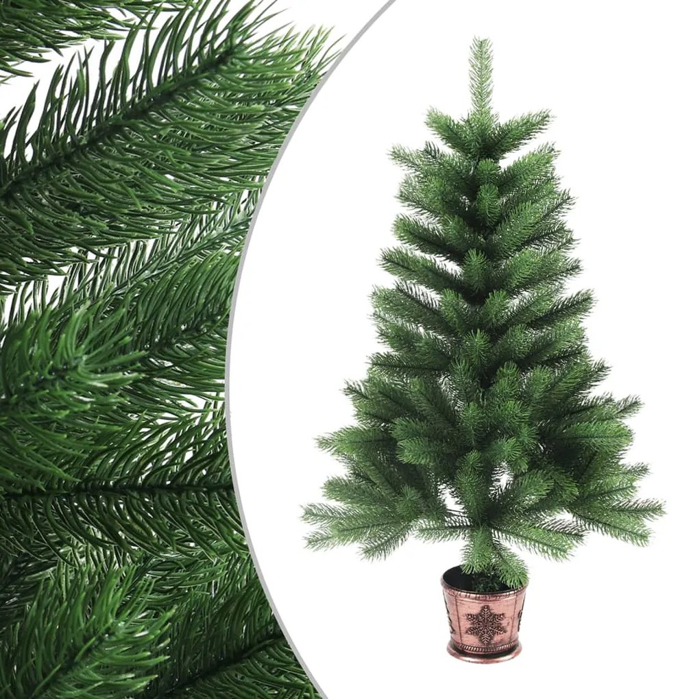 vidaXL Umelý vianočný stromček s realistickým ihličím zelený 90 cm