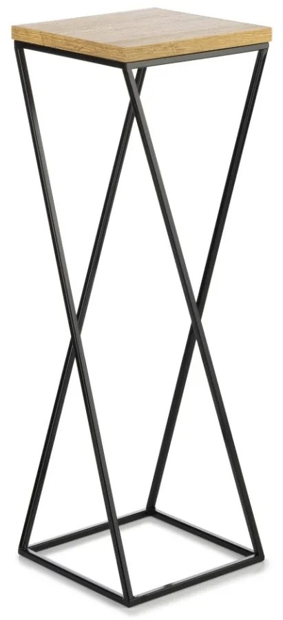 Kvetinový stojan LOFT I 70 cm čierny/dub lancelot